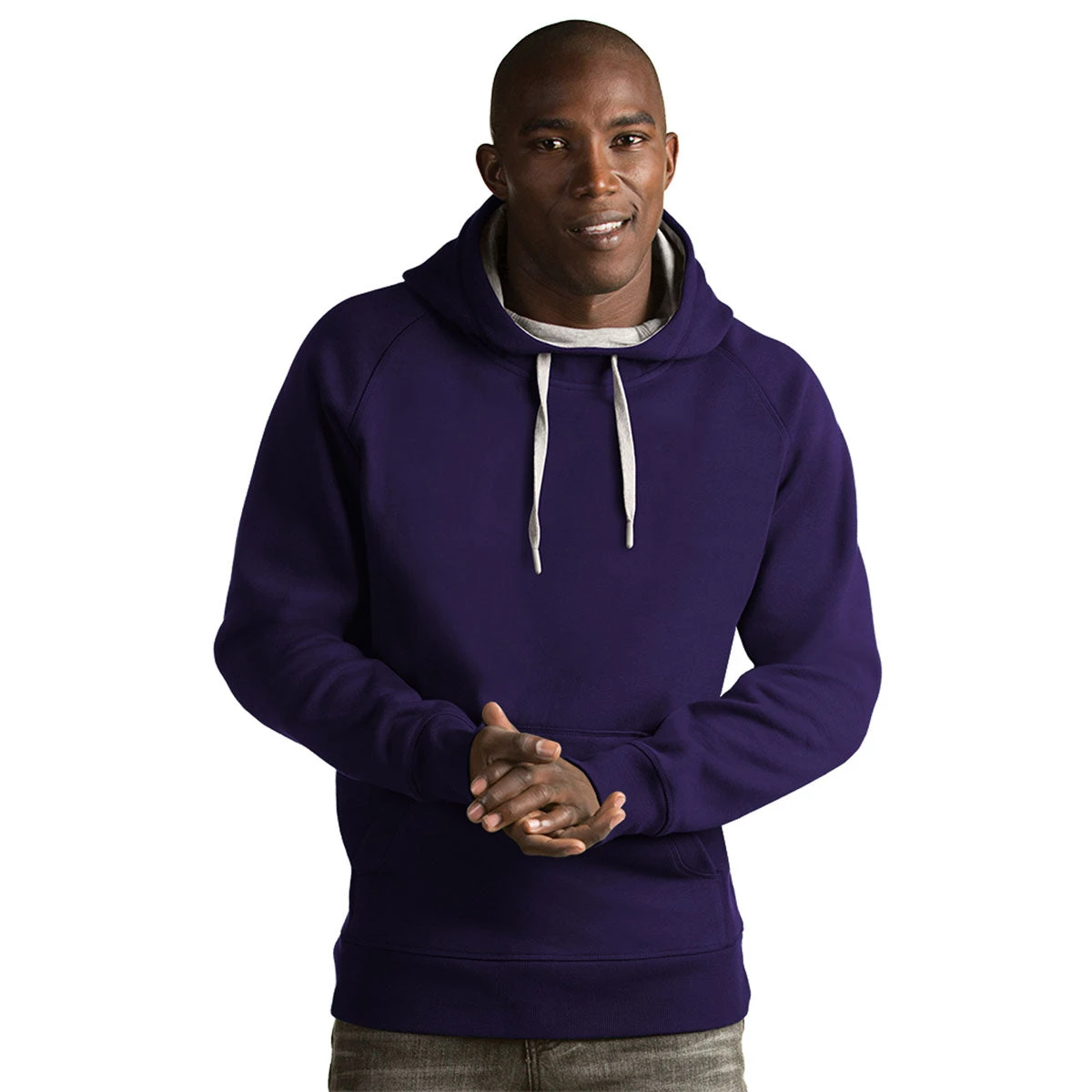 Antigua Men's Dark Purple Victory Pullover Hoodie 3 Antigua Men's Dark Purple Victory Pullover Hoodie