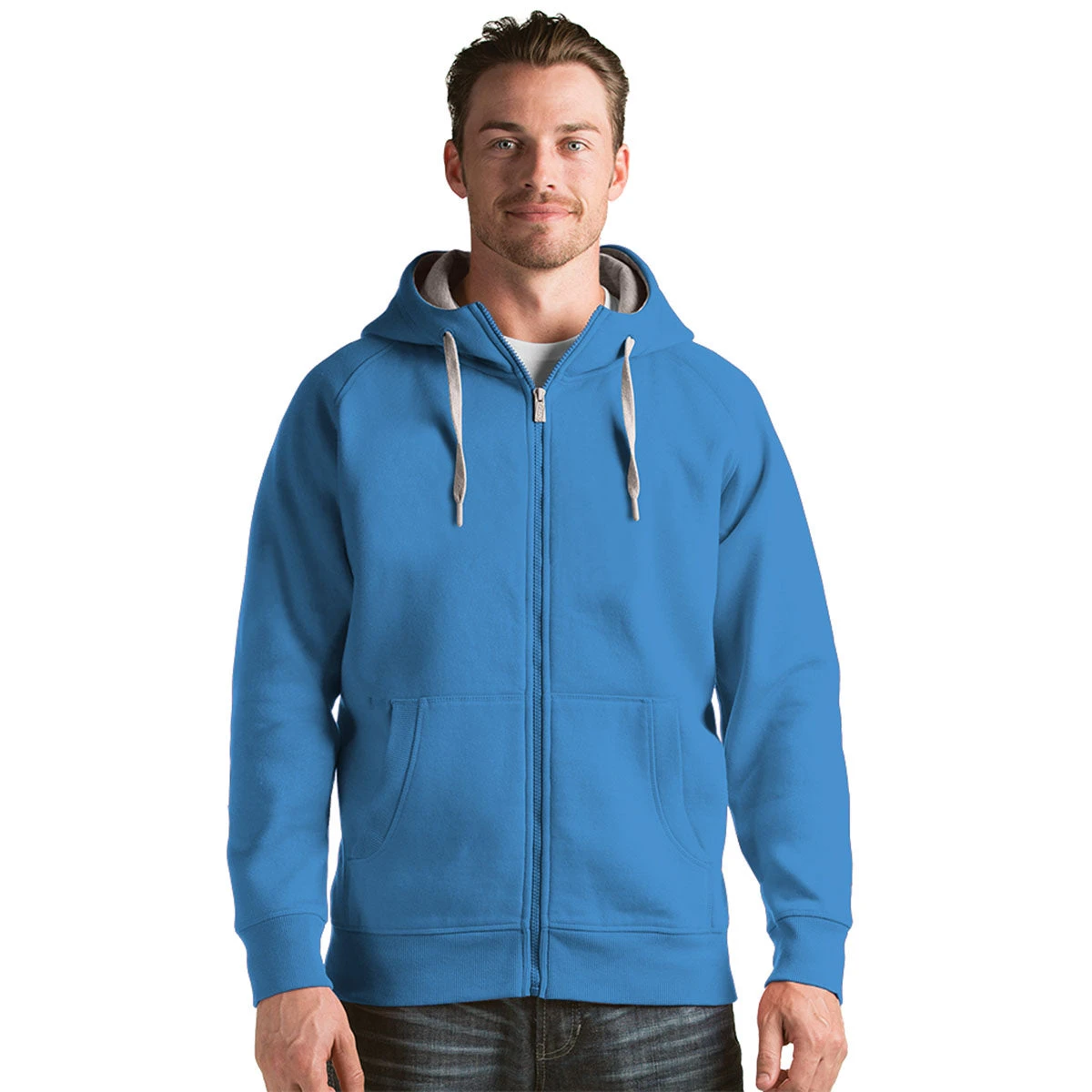 Antigua Men's Columbia Blue Victory Full Zip Hoodie 3 Antigua Men's Columbia Blue Victory Full Zip Hoodie