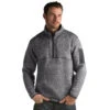 Antigua Men's Smoke Heather Fortune Quarter Zip -Antigua 101184 070 HTF
