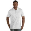 Antigua Men's White/Silver Quest Polo -Antigua 101302 224 HTF