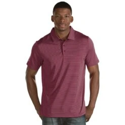 Antigua Men's Cabernet/White Quest Polo