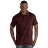 Antigua Men's Black/Dark Red Quest Polo -Antigua 101302 555 HTF