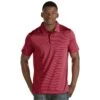 Antigua Men's Cardinal Red/White Quest Polo
