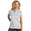Antigua Women's White/Silver Quest Polo -Antigua 101303 224 HTF