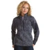 Antigua Women's Navy Heather Fortune Quarter Zip -Antigua 101306 041 HTF