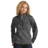Antigua Women's Smoke Heather Fortune Quarter Zip -Antigua 101306 070 HTF