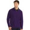 Antigua Men's Dark Purple/Carbon Glacier Quarter Zip Up -Antigua 104225 Dark Purple Carbon HTF