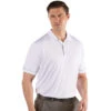 Antigua Men's White/Silver Salute Polo -Antigua 104228 224 HTF