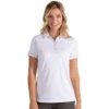 Antigua Women's White/Silver Salute Polo -Antigua 104234 224 HTF