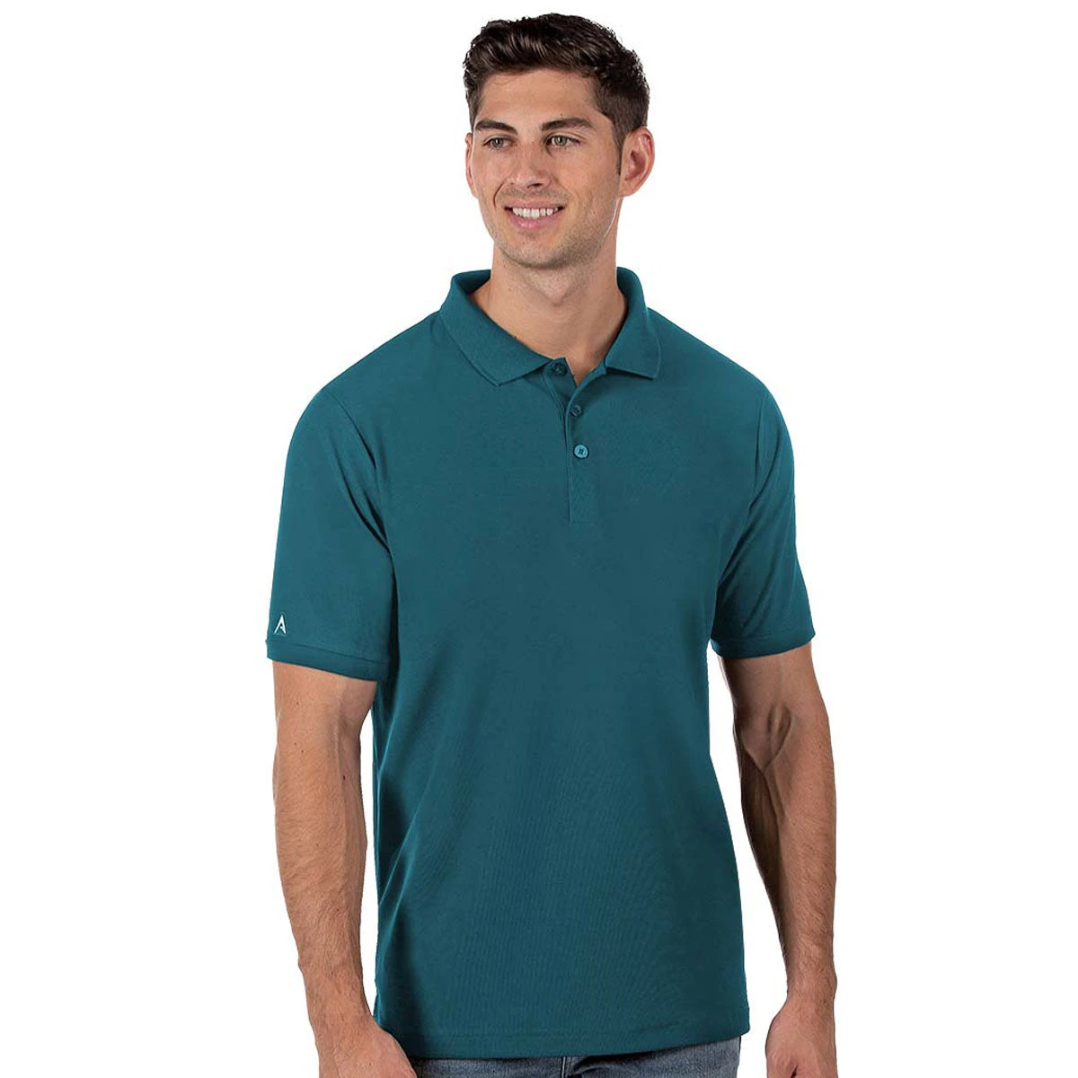 Antigua Men's Deep Teal Legacy Short Sleeve Polo Shirt 3 Antigua Men's Deep Teal Legacy Short Sleeve Polo Shirt