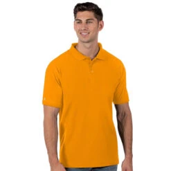 Antigua Men's Gold Legacy Short Sleeve Polo Shirt