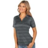 Antigua Women's Carbon Multi Compass Short Sleeve Polo Shirt -Antigua 104365 Carbon Multi HTF