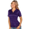 Antigua Women's Dark Purple Multi Compass Short Sleeve Polo Shirt 1 Antigua Women's Dark Purple Multi Compass Short Sleeve Polo Shirt -Antigua 104365 Dark Purple Multi HTF