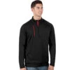 Antigua Men's Black/Dark Red Genereation Quarter Zip Up 2 Antigua Men's Black/Dark Red Genereation Quarter Zip Up -Antigua 104366 Black Dark Red HTF