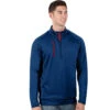 Antigua Men's Dark Royal/Dark Red Genereation Quarter Zip Up -Antigua 104366 Dark Royal Dark Red HTF