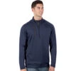 Antigua Men's Navy/Carbon Genereation Quarter Zip Up -Antigua 104366 Navy Carbon HTF