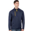 Antigua Men's Navy/Gold Genereation Quarter Zip Up -Antigua 104366 Navy Gold HTF