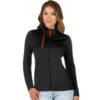 Antigua Women's Black/Mango Generations Full Zip Up Jacket 1 Antigua Women's Black/Mango Generations Full Zip Up Jacket -Antigua 104367 Black Mango HTF
