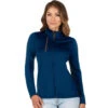 Antigua Women's Navy/Carbon Generations Full Zip Up Jacket -Antigua 104367 Navy Carbon HTF