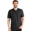 Antigua Men's Black Heather/Silver Esteem Polo -Antigua 104576 Black Heather Silver HTF