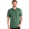 Antigua Men's Dark Pine Heather/White Esteem Polo -Antigua 104576 Dark Pine Heather White HTF