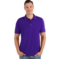 Antigua Men's Dark Purple/White Affluent Polo