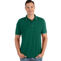 Antigua Men's Evergreen/White Affluent Polo