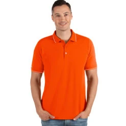 Antigua Men's Mango/White Affluent Polo