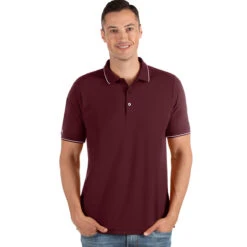 Antigua Men's Maroon/White Affluent Polo