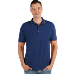 Antigua Men's Navy/Mango Affluent Polo
