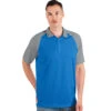 Antigua Men's Bright Blue/Steel Nova Polo -Antigua 104586 Bright Blue Steel HTF
