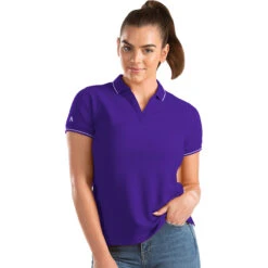 Antigua Women's Dark Purple/White Affluent Polo