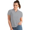 Antigua Women's Grey Heather/White Affluent Polo