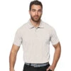 Antigua Men's Oatmeal Heather/White Peak Polo -Antigua 104593 Oatmeal Heather White HTF