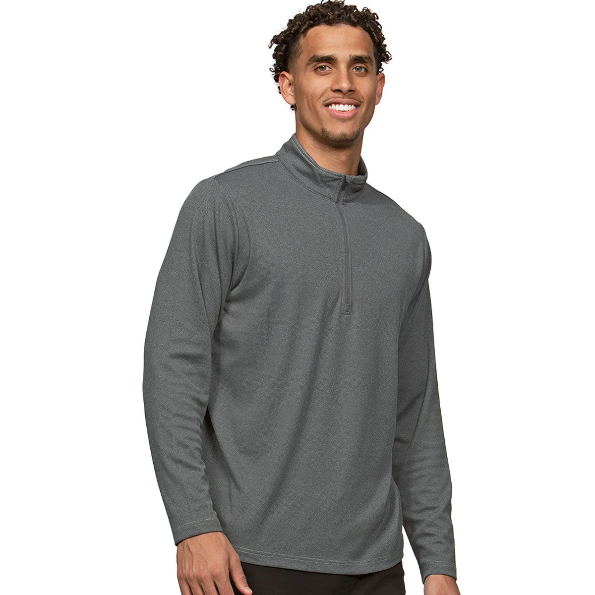 Antigua Men's Charcoal Heather Epic 1/4 Zip Pullover 3 Antigua Men's Charcoal Heather Epic 1/4 Zip Pullover