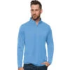 Antigua Men's Columbia Blue Tribute 1/4 Zip Pullover -Antigua 104644 Columbia Blue HTF