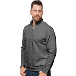 Antigua Men's Black Heather Gambit Pullover