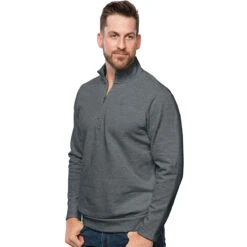Antigua Men's Charcoal Heather Gambit Pullover