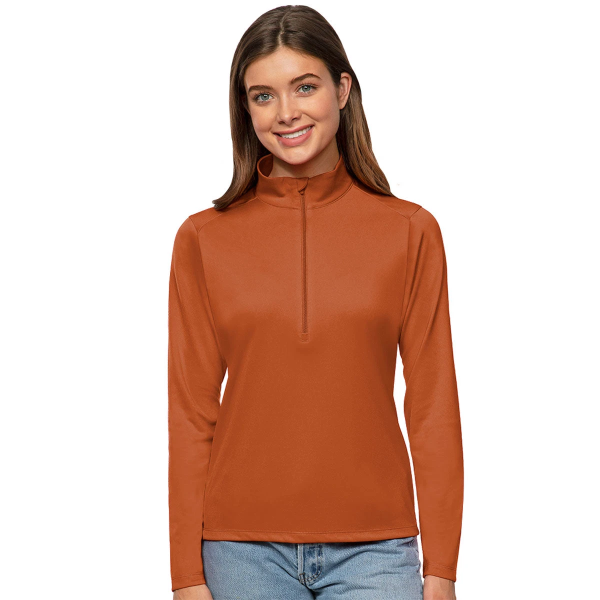 Antigua Women's Burnt Orange Tribute 1/2 Zip Pullover 3 Antigua Women's Burnt Orange Tribute 1/2 Zip Pullover
