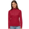 Antigua Women's Cardinal Red Tribute 1/2 Zip Pullover -Antigua 104682 Cardinal Red HTF